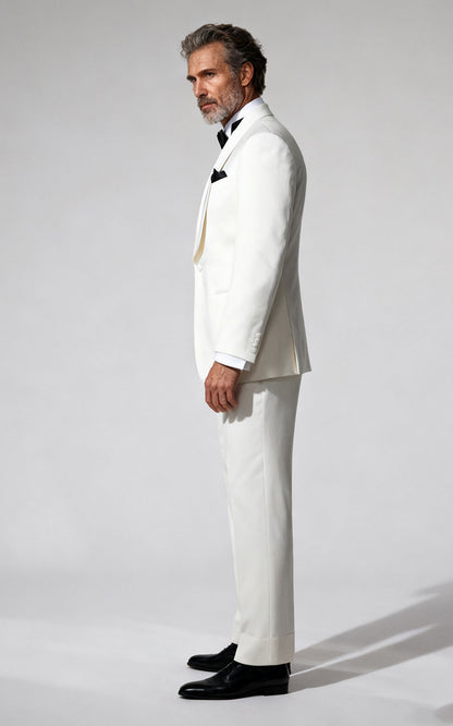 Creamy White Wool Formal Custom Dresses - Tailored