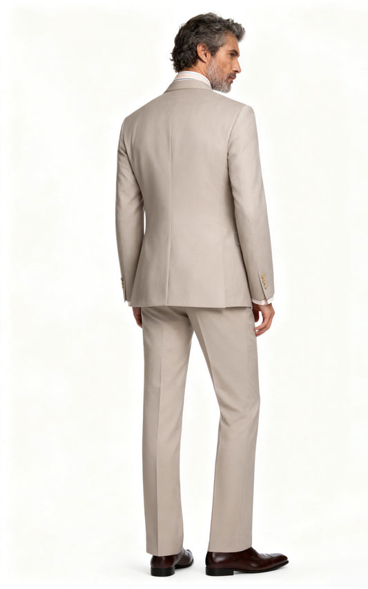 Custom Suits Khaki Twill Tailored - Bespoke Online