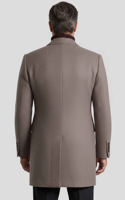 Men's custom overcoat double-breasted light brown autumn/winter