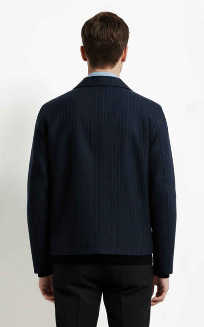 Premium Navy Blue Casual Slim Fit Men's Custom Jacket