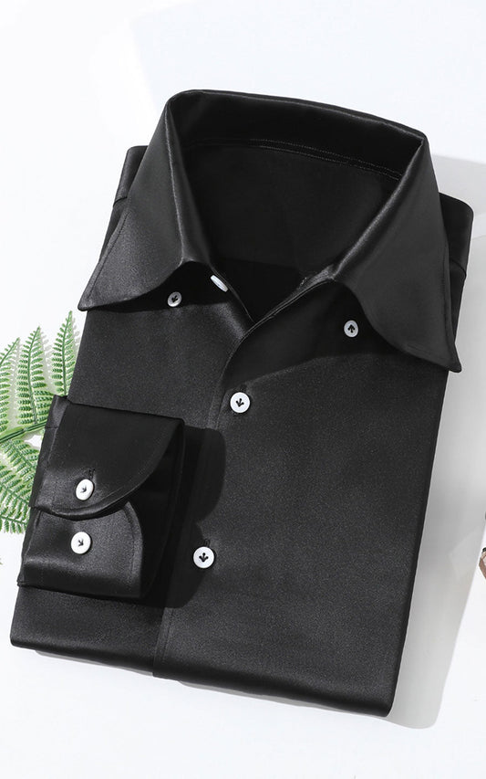Professional Black Business Shirt for Men - Tailored
