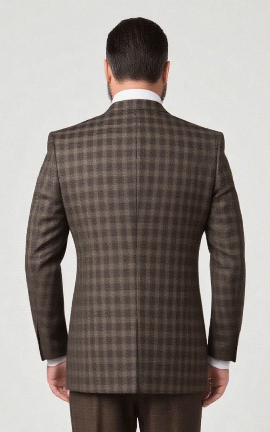 Dark Brown Plaid Blazer - Premium Tailored Suit Jacket
