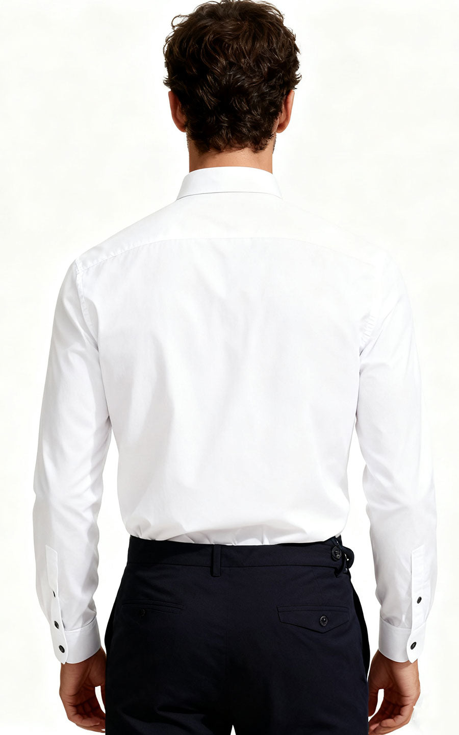 Men's White Embroidered Long Sleeve Custom Shirt
