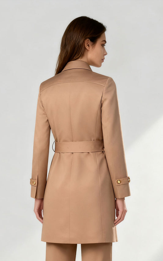 Classic Beige Trench Coat - Timeless Elegance
