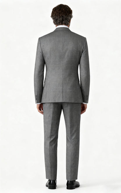 Gray Check Custom Suit - Tailored Business Formal Wear
