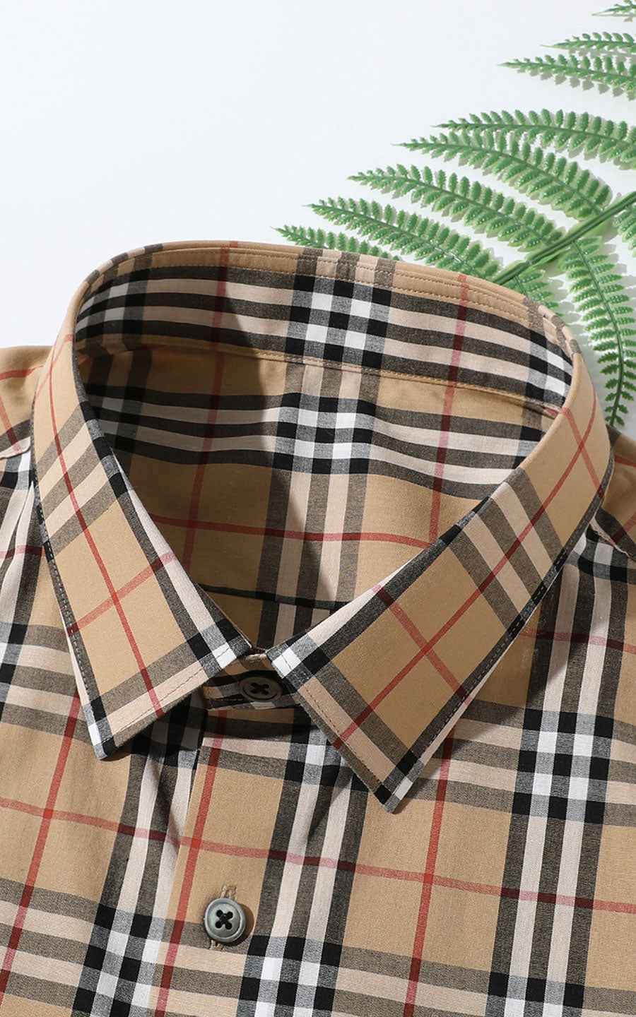 Men's Two-Tone Plaid Casual Shirt - Custom Tailored
