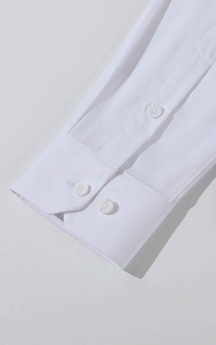 Men's White Heart Embroidered Tailored Dress Shirt