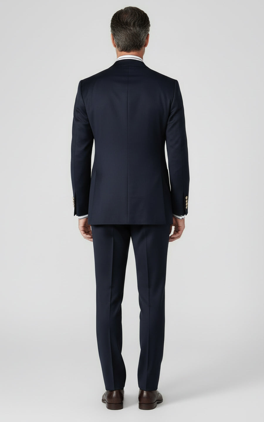 Premium Navy Business Custom Suit Set Tailored Mens Wool