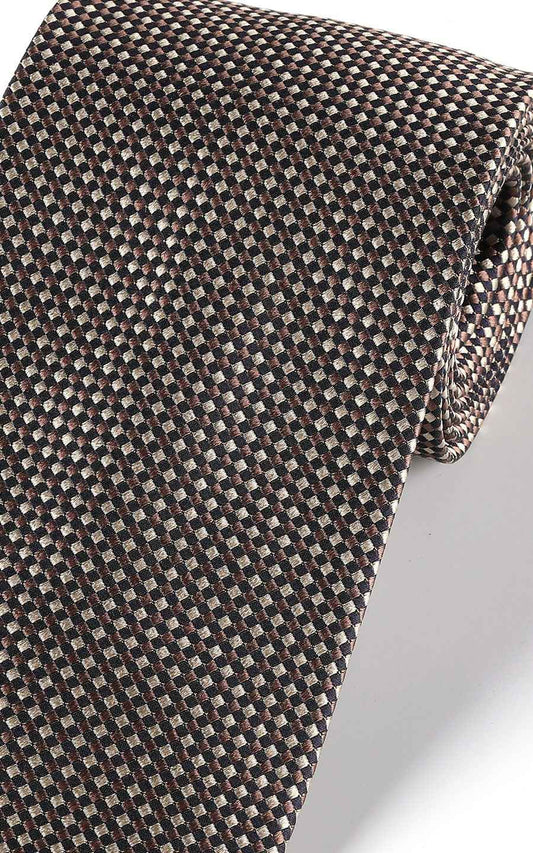 Brown polka dot silk fabric texture - tie detail