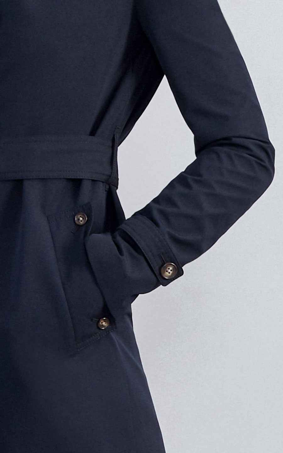 Navy Double-Breasted Blazer with Belt - Professional