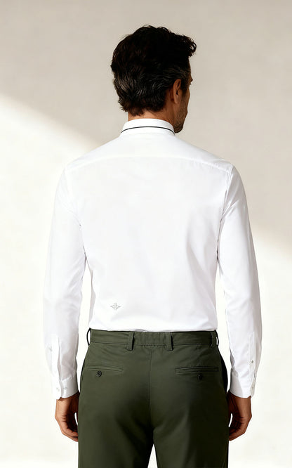 Custom White Men's Tailored Dress Shirts - Personalized
