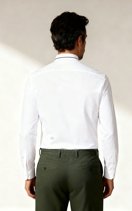 Custom White Men's Tailored Dress Shirts - Personalized