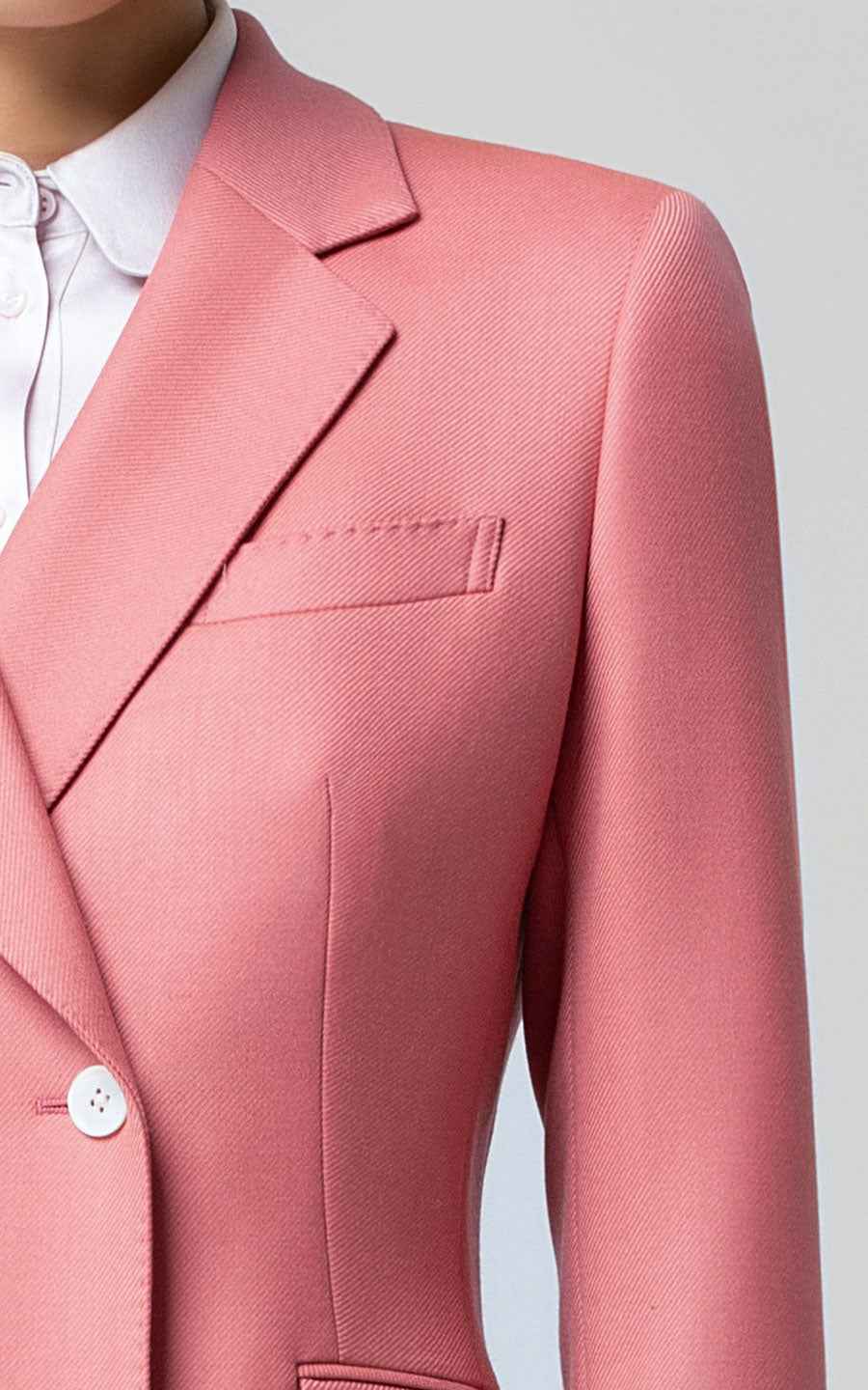 Women's Pink Business Suit Set - Double Breasted Blazer