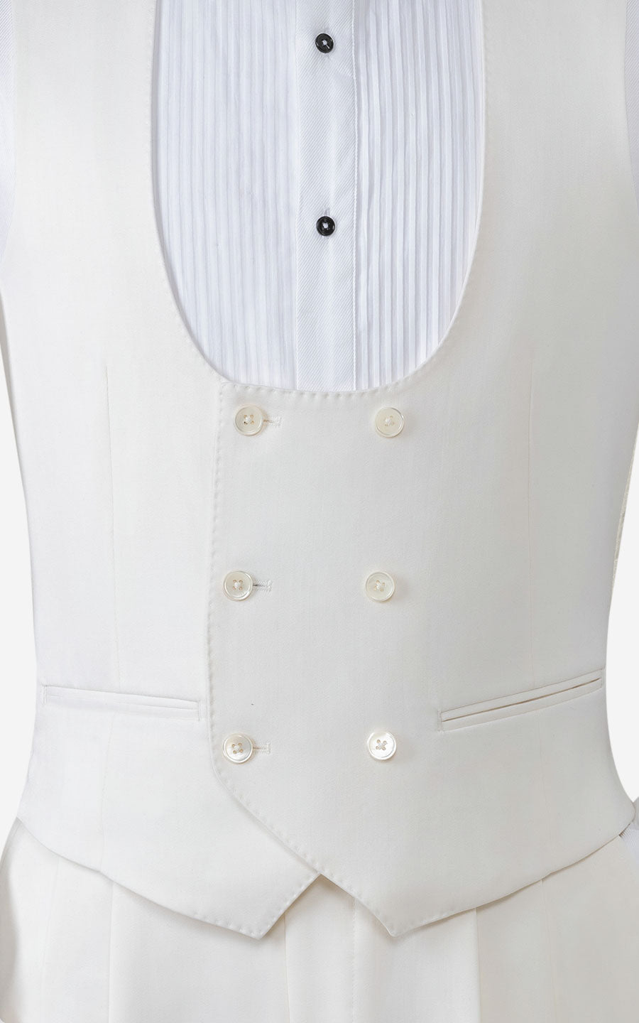 Premium wool cashmere vest - milky white elastic fit