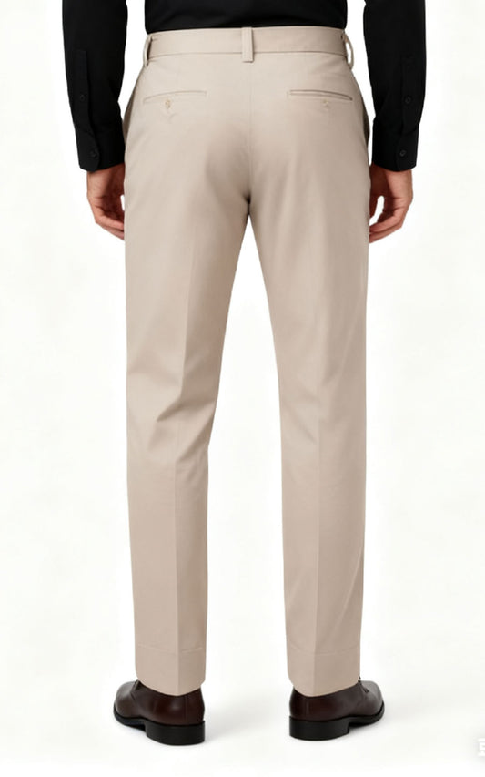 Custom Pants Beige High Elastic Suit Pants - Tailored Fit