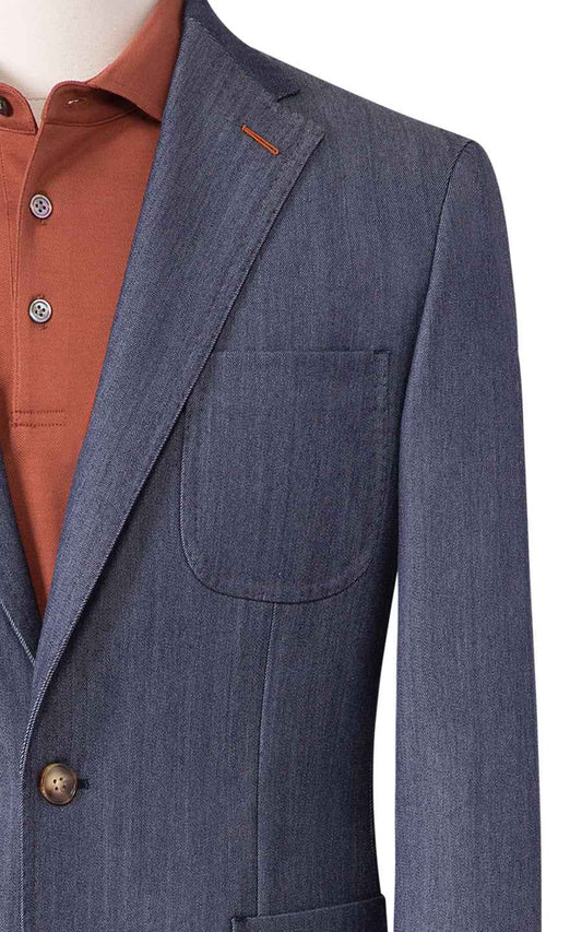 Men's Online Suit custom Gray-Blue Wool Business Suit Set