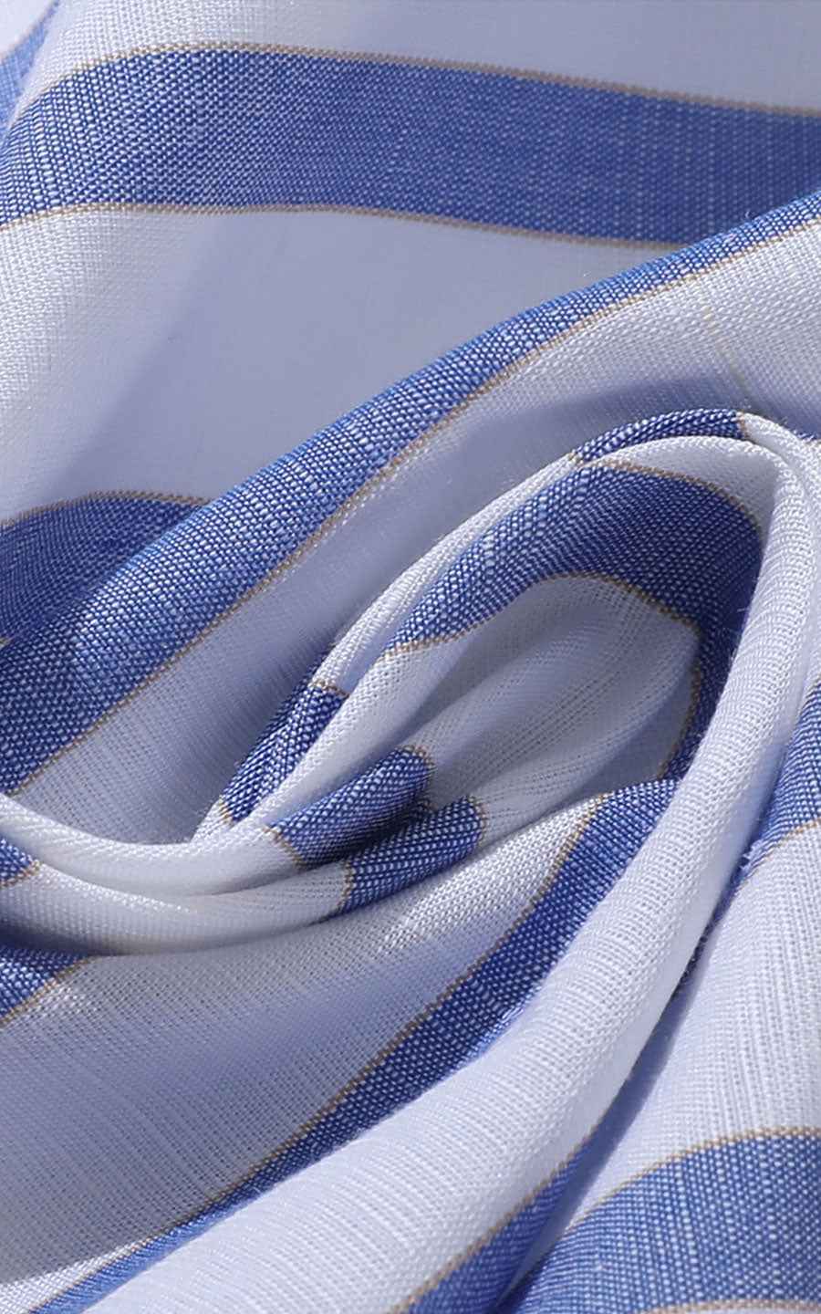 Blue White Striped Men's Shirts - Long Sleeve Custom Fit