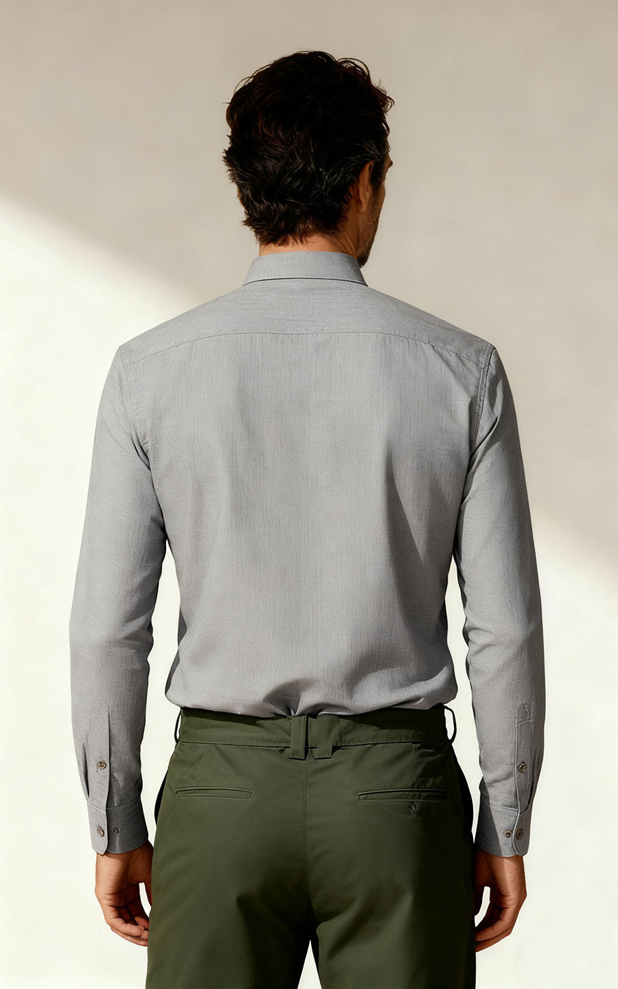 Custom Gray Textured Business Dress Shirt - Tailored Fit