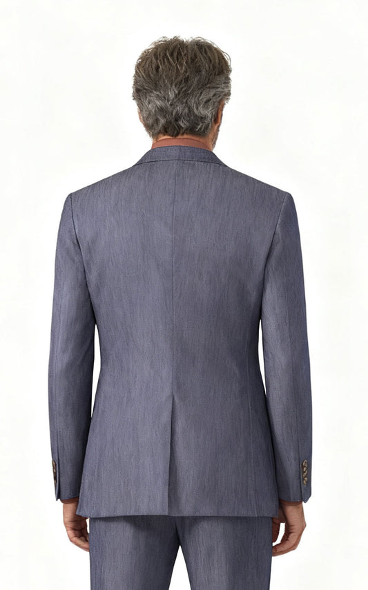 Washable Wool Denim Blazer - Tailored Comfort & Style