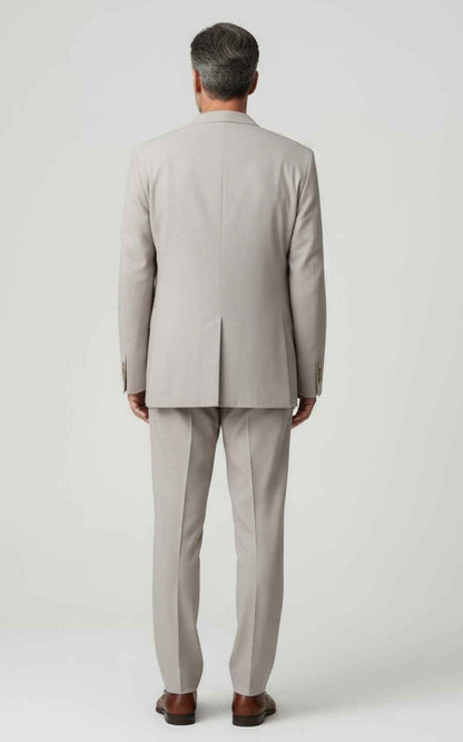 Mens Casual Suit Beige Tailored Modern Leisure Set
