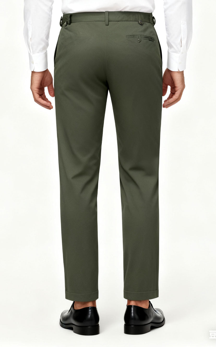 Dark Olive Wool Suit Pants - Premium Men's Trousers