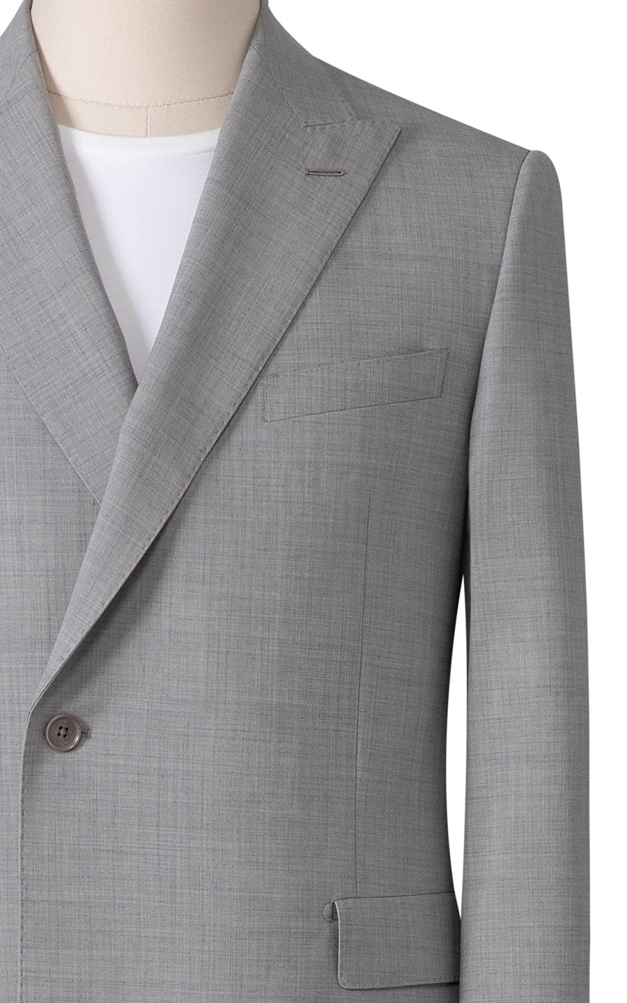 Grey washable stretch suit fabric texture close up