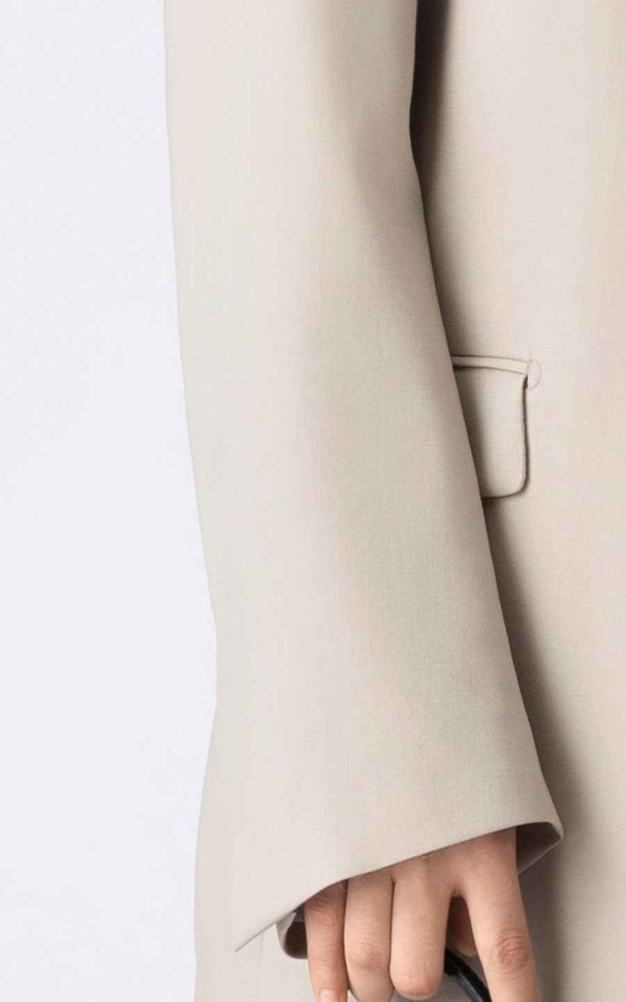 Beige Oversized Blazer - Professional Women's Jacket