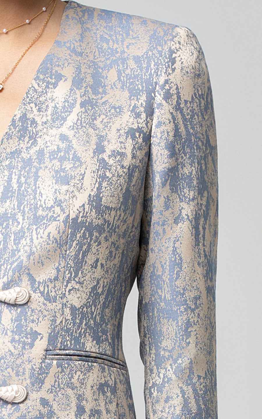 Elegant Floral Print Two-Piece Suit Set