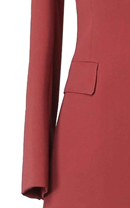 Women's Red Single-Button Blazer