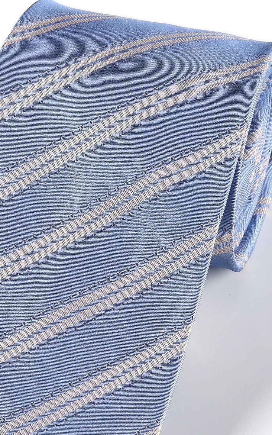 Blue striped silk fabric texture - business tie detail