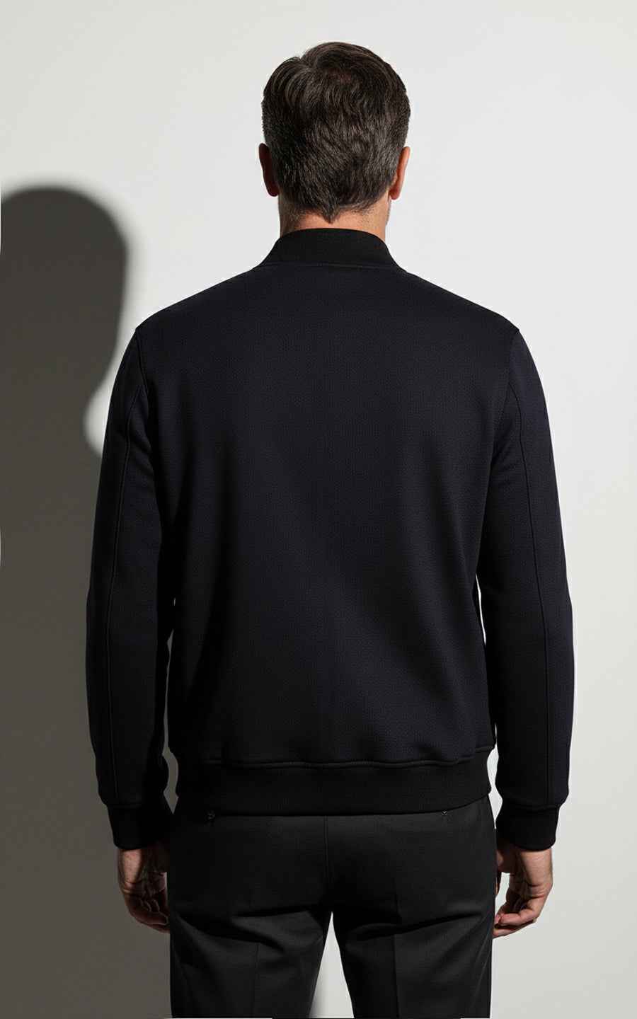 Premium Bespoke Blue-Black Men's Bomber Jacket