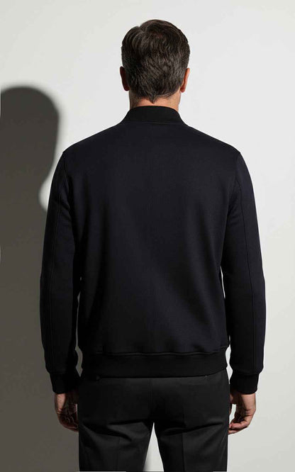 Premium Bespoke Blue-Black Men's Bomber Jacket