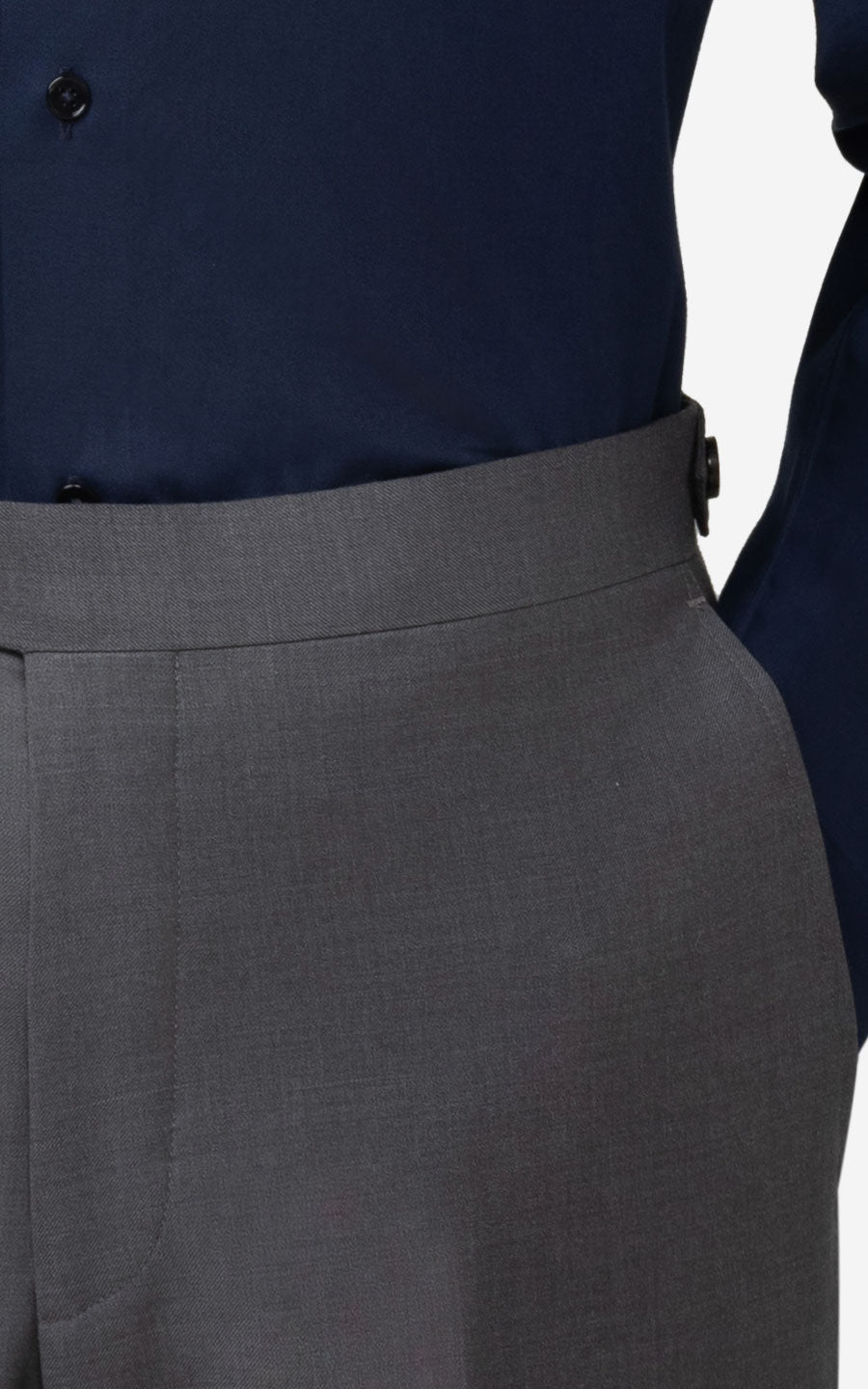 Premium Medium Grey Wool - Custom Dress Pants Detail