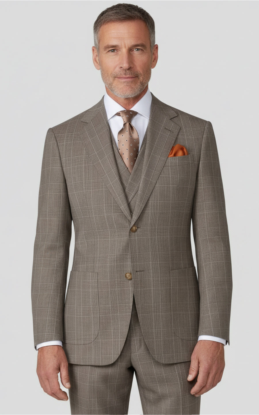 Light Brown Check Casual Blazer Custom Made Mens Suit