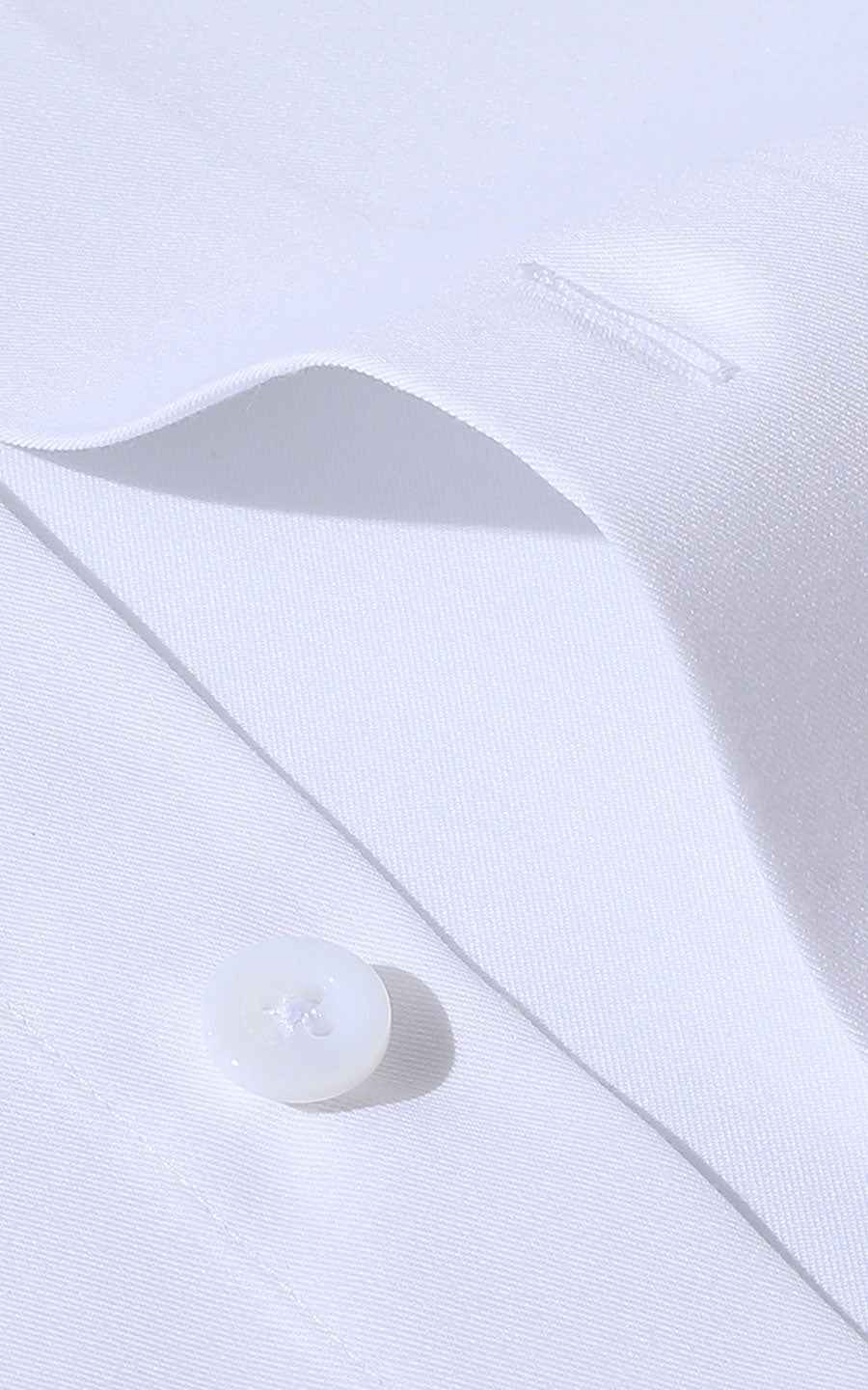 WIAI Men's White Stretch Cotton Blend Casual Shirt
