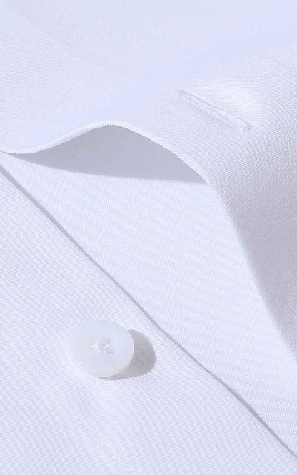 WIAI Men's White Stretch Cotton Blend Casual Shirt