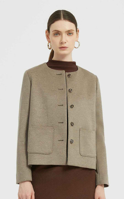 Custom Jackets - Textured Button-Front Stand Collar