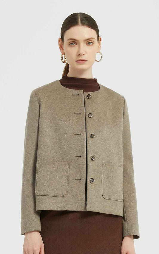 Custom Jackets - Textured Button-Front Stand Collar