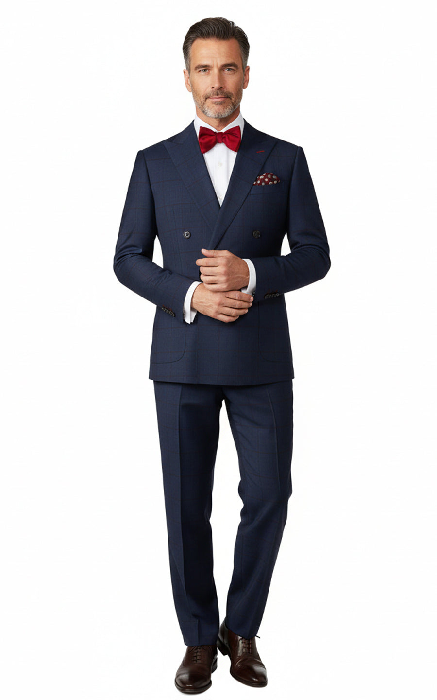 Mens Bespoke Navy Plaid Online Custom Suit Formal Wear