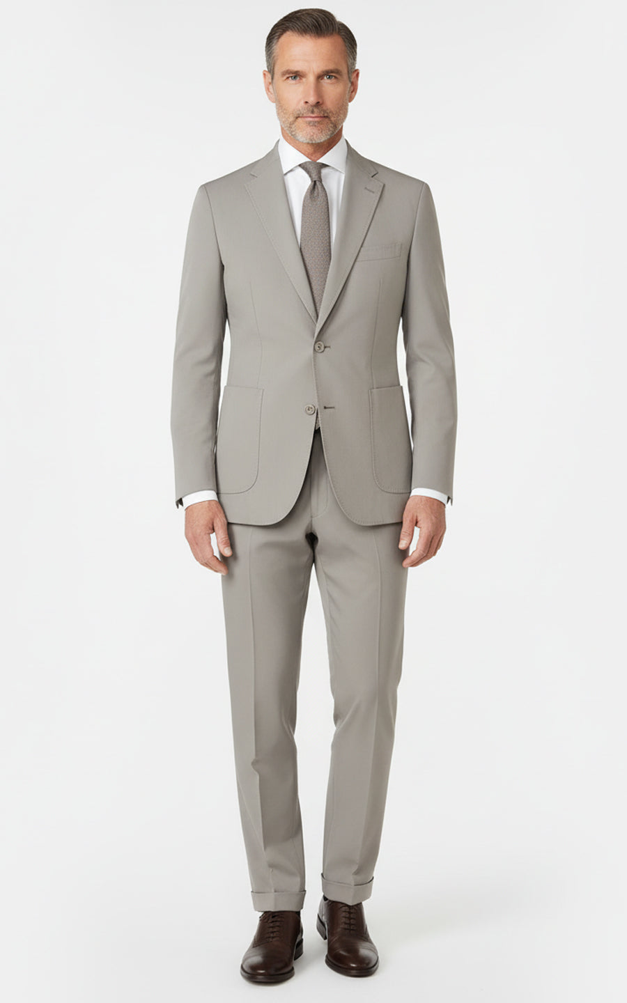 Premium Beige Wool Custom Suit Set Men Business Formal