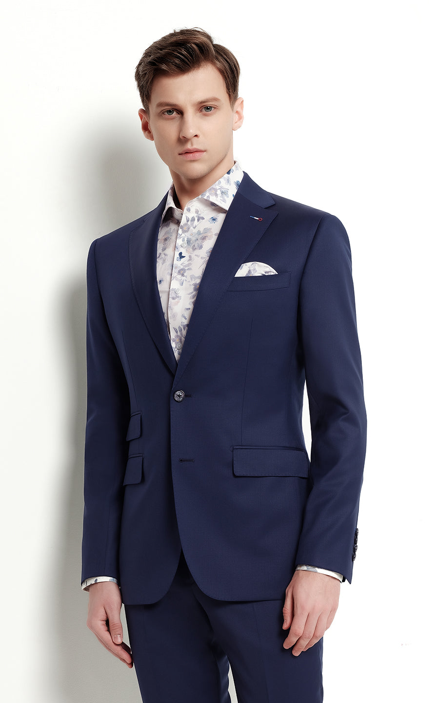 Blue Custom Suit Set Men Slim Fit Business Formal Wear