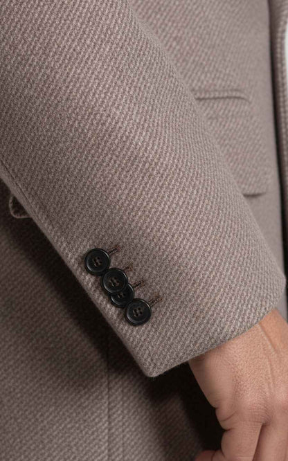 Men's custom overcoat double-breasted light brown autumn/winter