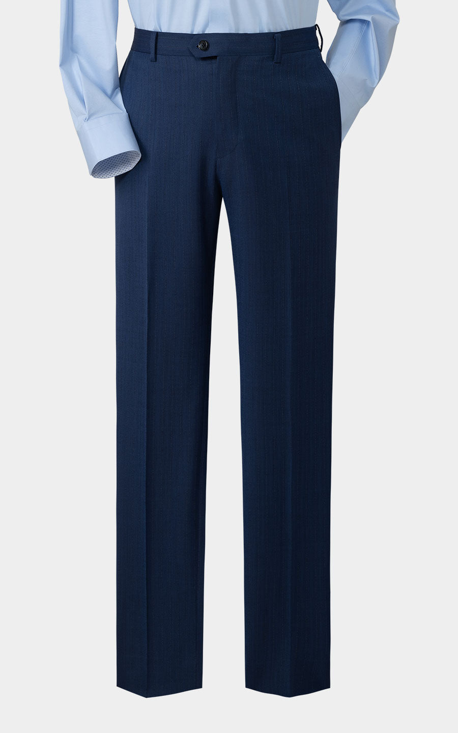 Men's navy herringbone suit custom tailored premium fit