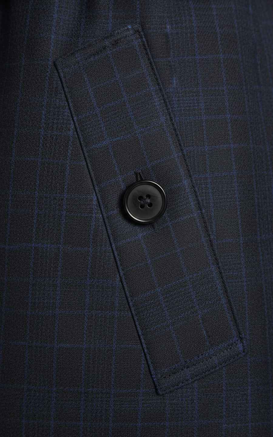 Men's Dark Blue Double-Breasted Custom Casual Trench Coat