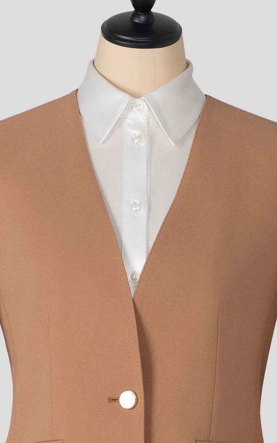 Women's Camel Two-Piece Suit Set