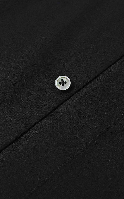 Custom Black Dragon Embroidered Dress Shirt - Tailored Fit