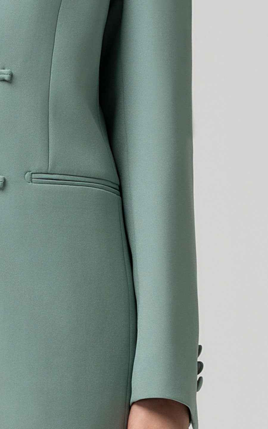 Sage Green Blazer & White Trouser Set - Fresh Style