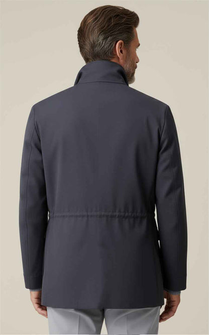 Dark gray-blue men's casual hunting jacket