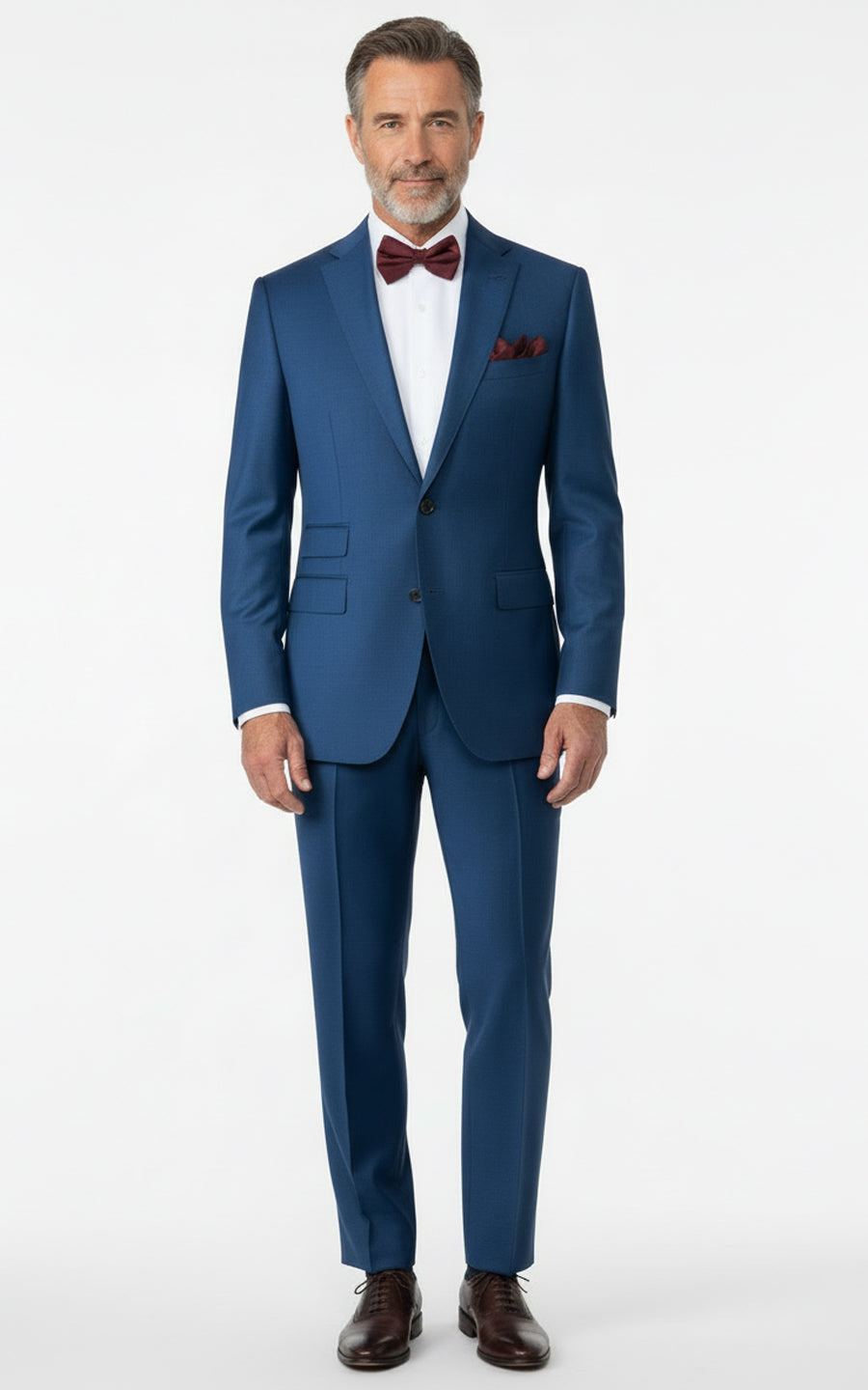 Custom Navy Blue Tailored Suit Set Men Business Formal Wear