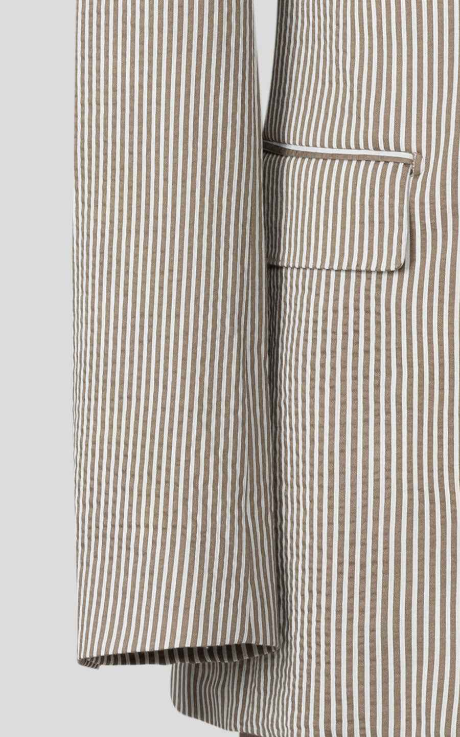 WIAI Brown White Striped Blazer - Premium Casual Jacket